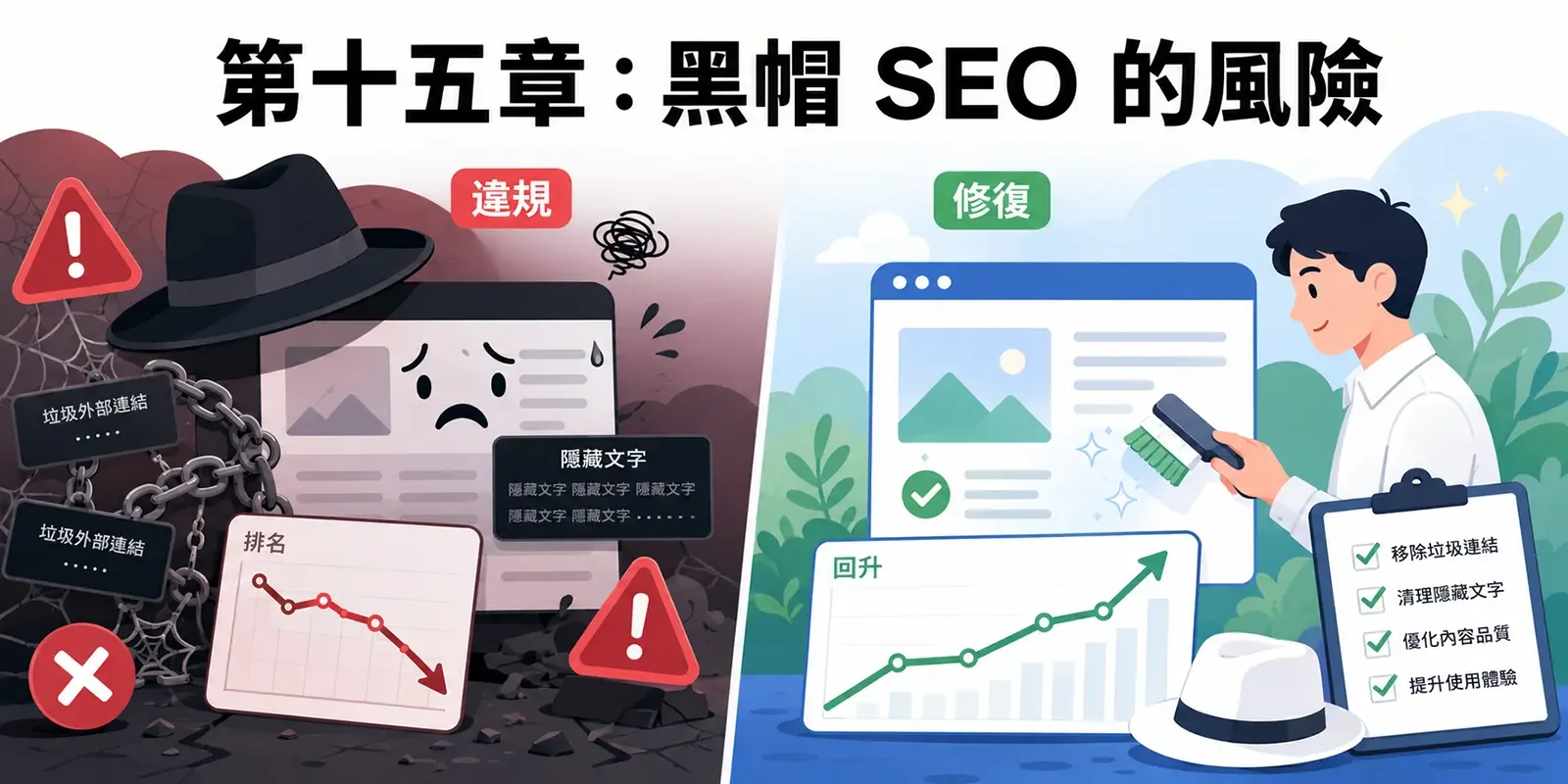 第十五章｜黑帽 SEO 手法、Google 處罰機制與網站復原策略