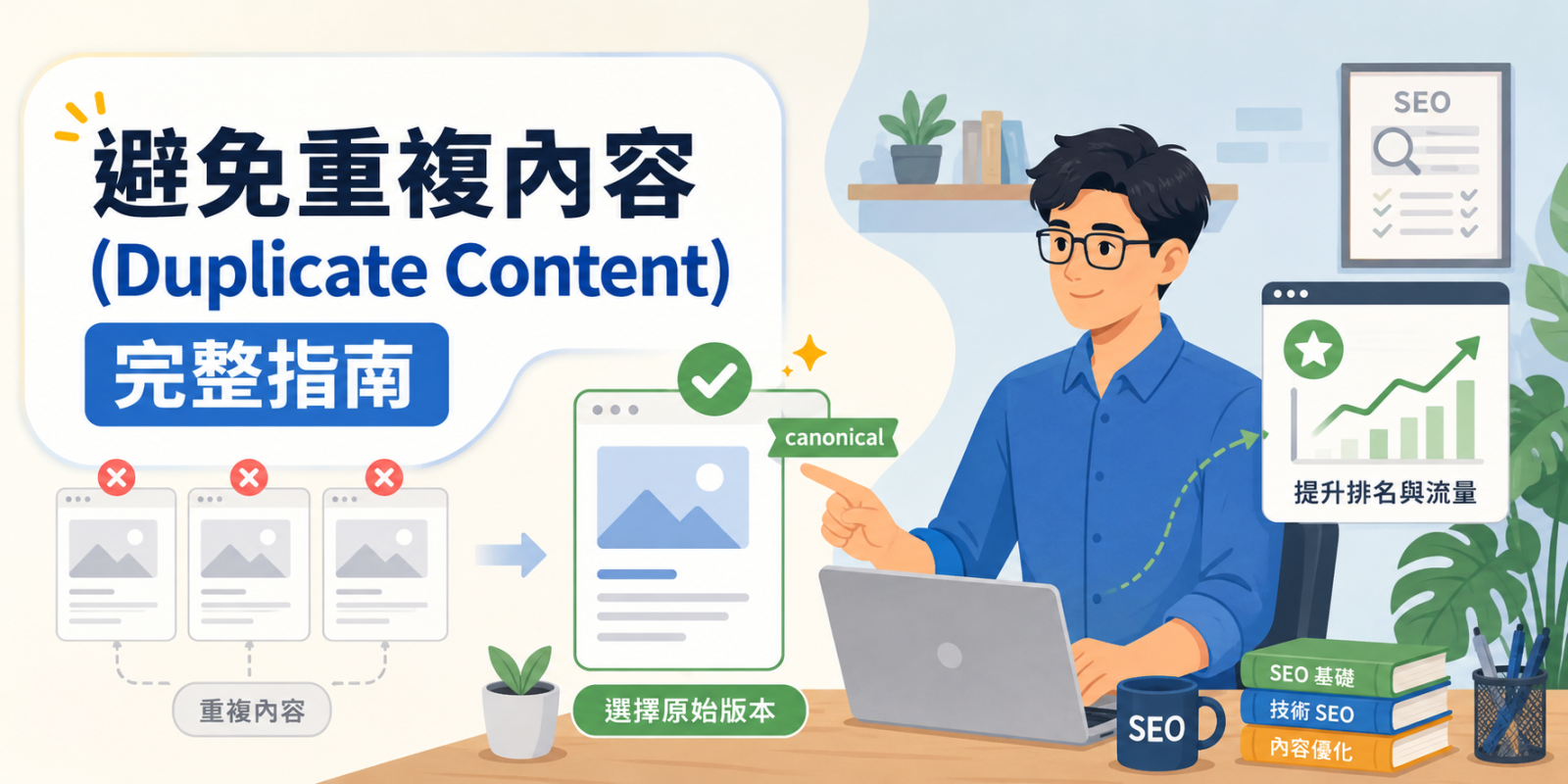 避免重複內容 (Duplicate Content) 完整指南：成因、SEO 影響與 4 大解法
