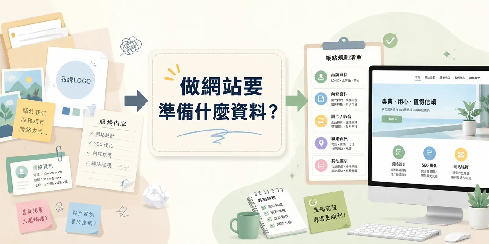 做網站要準備什麼資料？業主交付清單完整版
