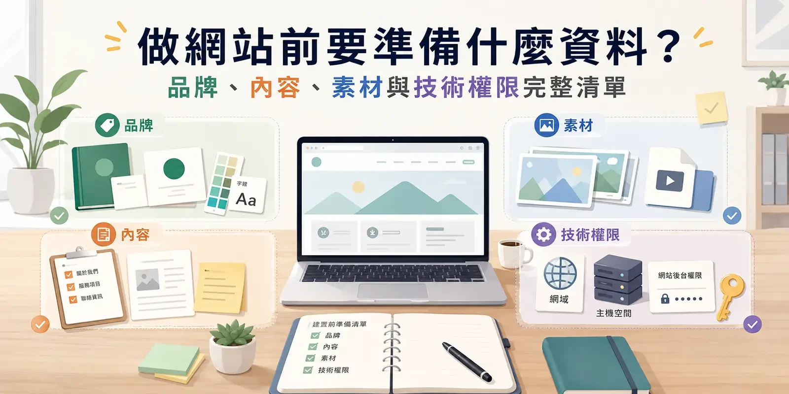 做網站前要準備什麼資料？品牌、內容、素材與技術權限完整清單