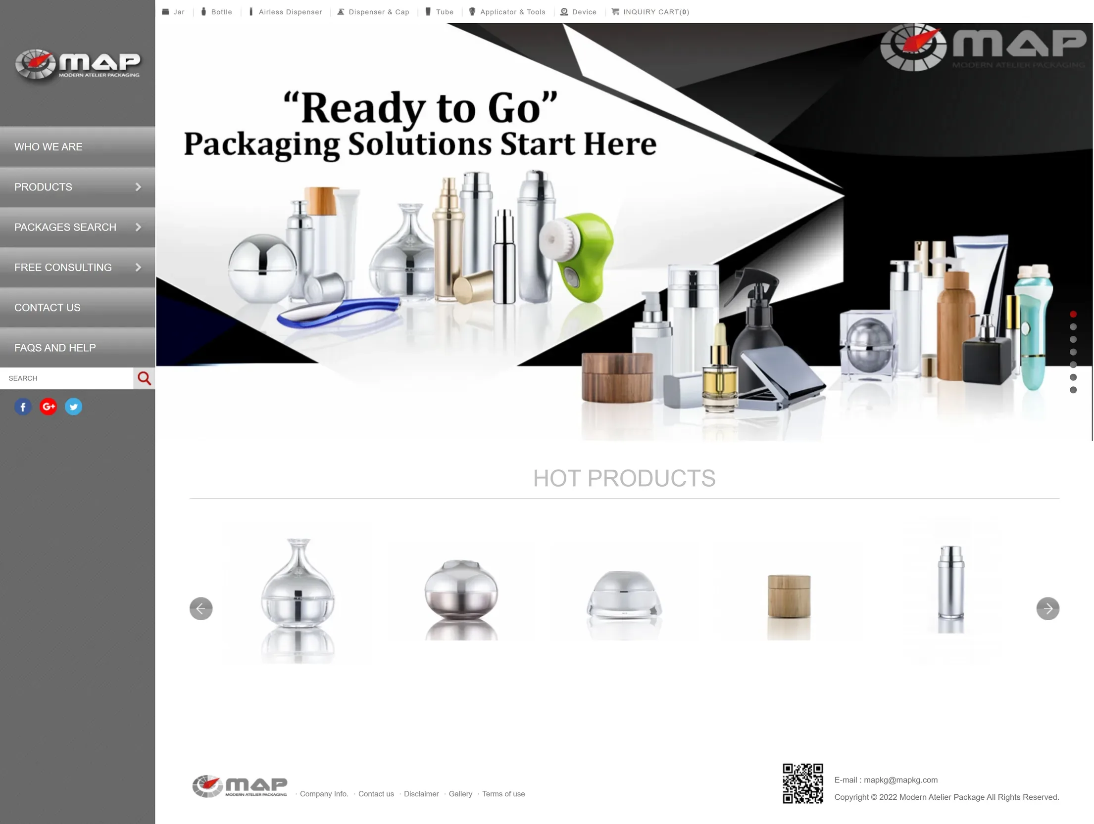 Modern Atelier Packaging 網站全頁截圖