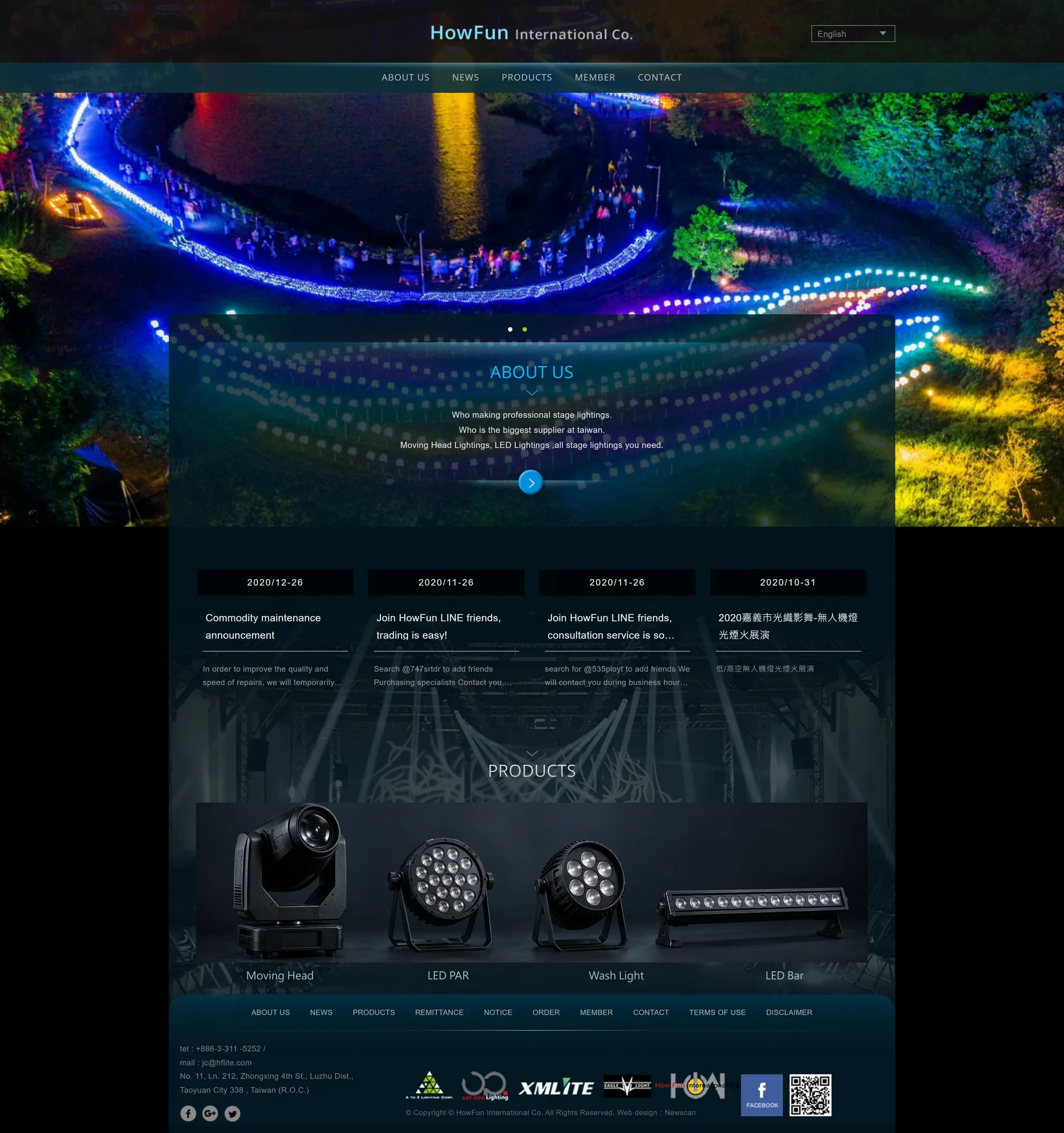 ATOZ LIGHTING 網站全頁截圖