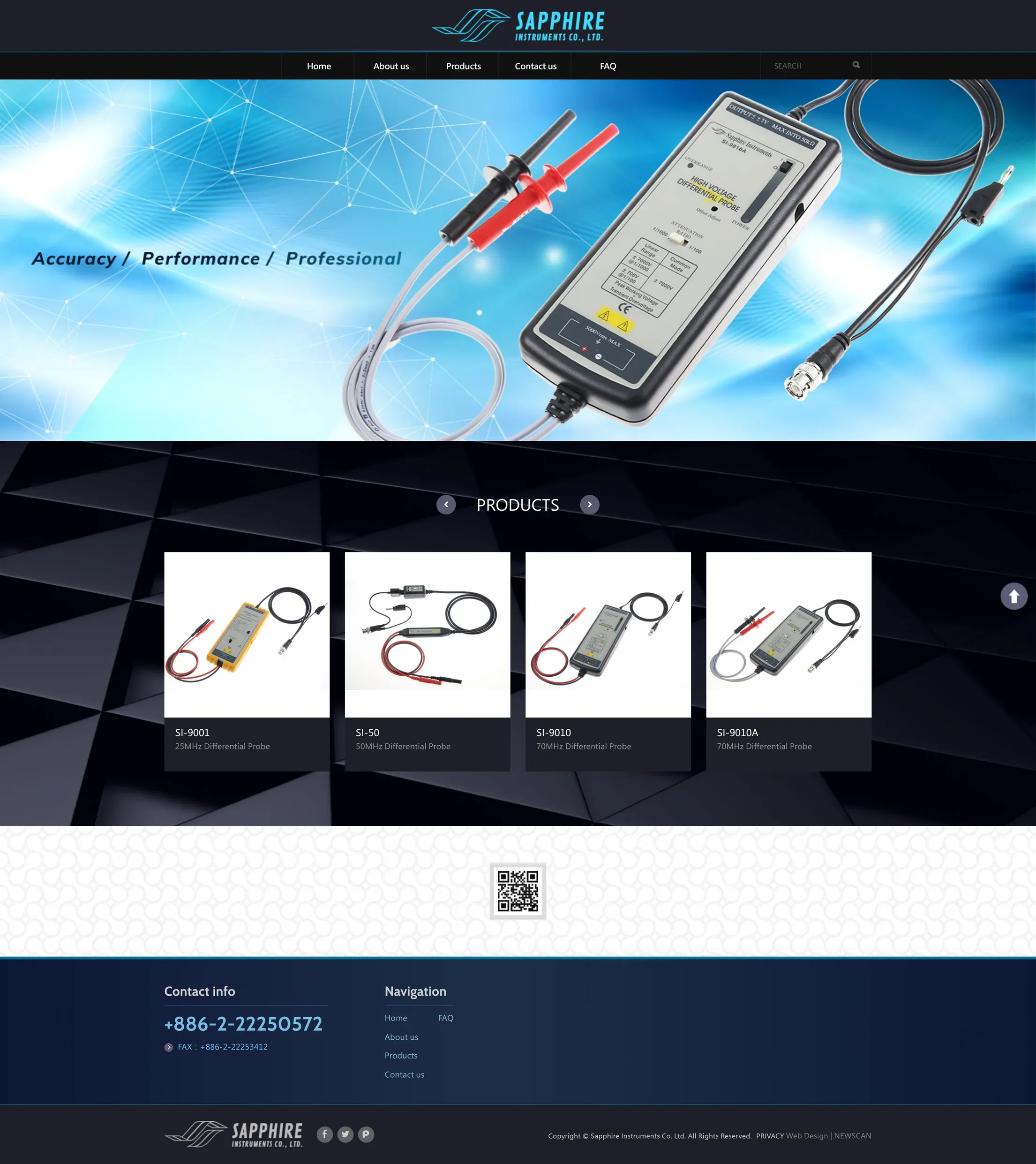 Sapphire Instruments 網站全頁截圖