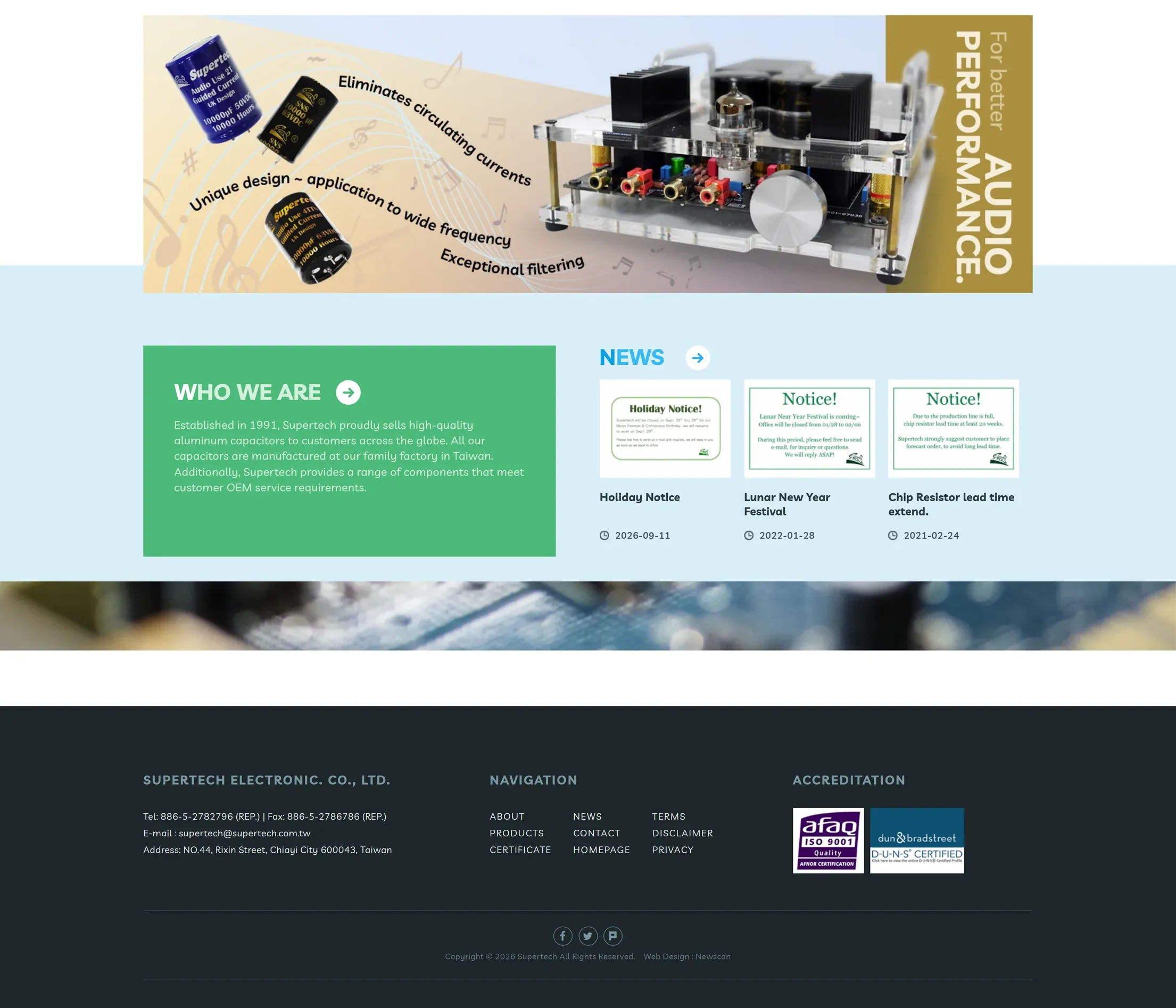 Supertech 網站全頁截圖