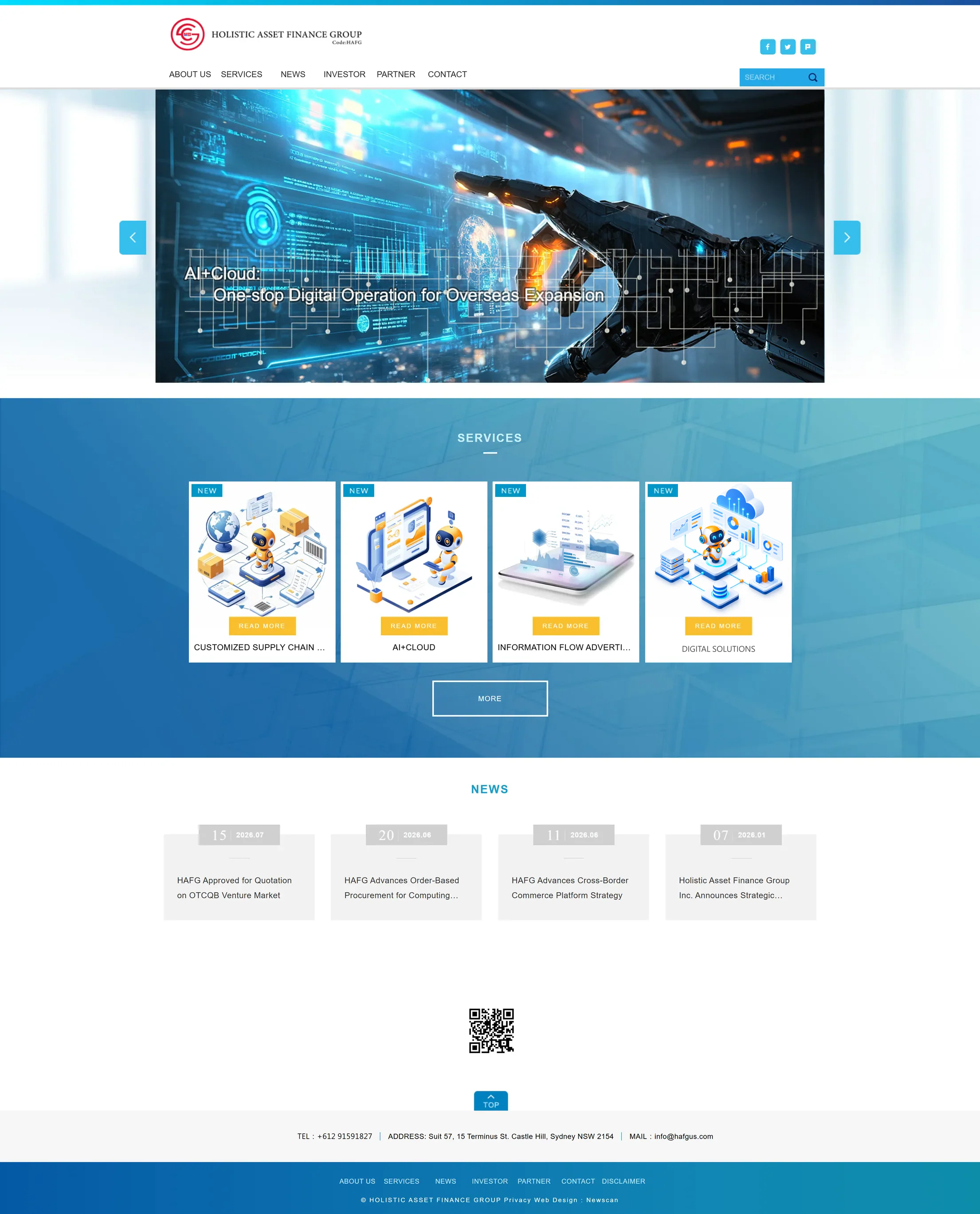 HOLISTIC ASSET FINANCE GROUP 網站全頁截圖