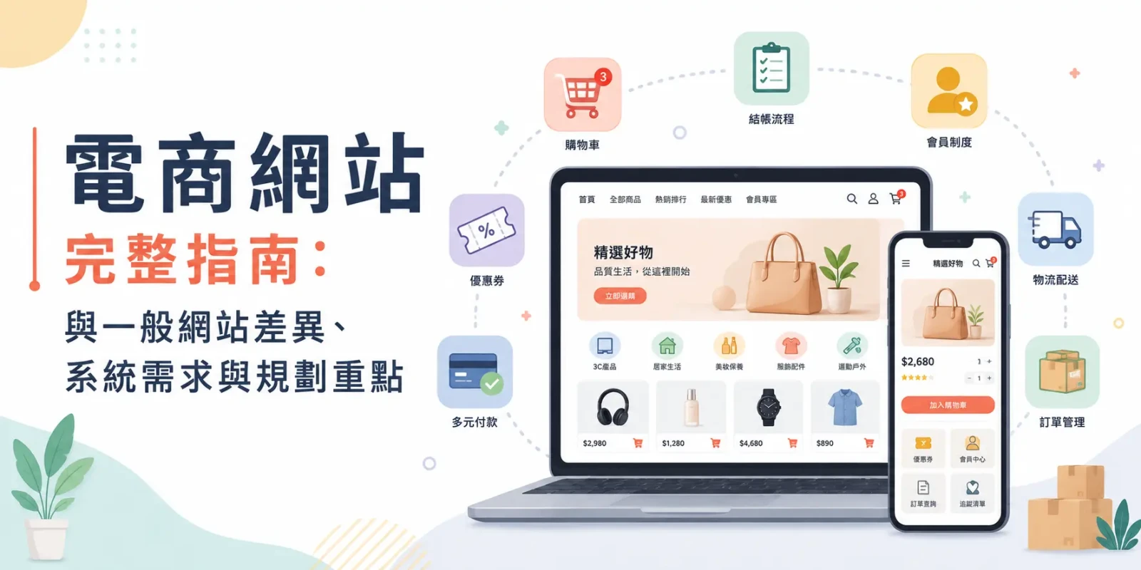 電商網站完整指南：與一般網站差異、系統需求與規劃重點