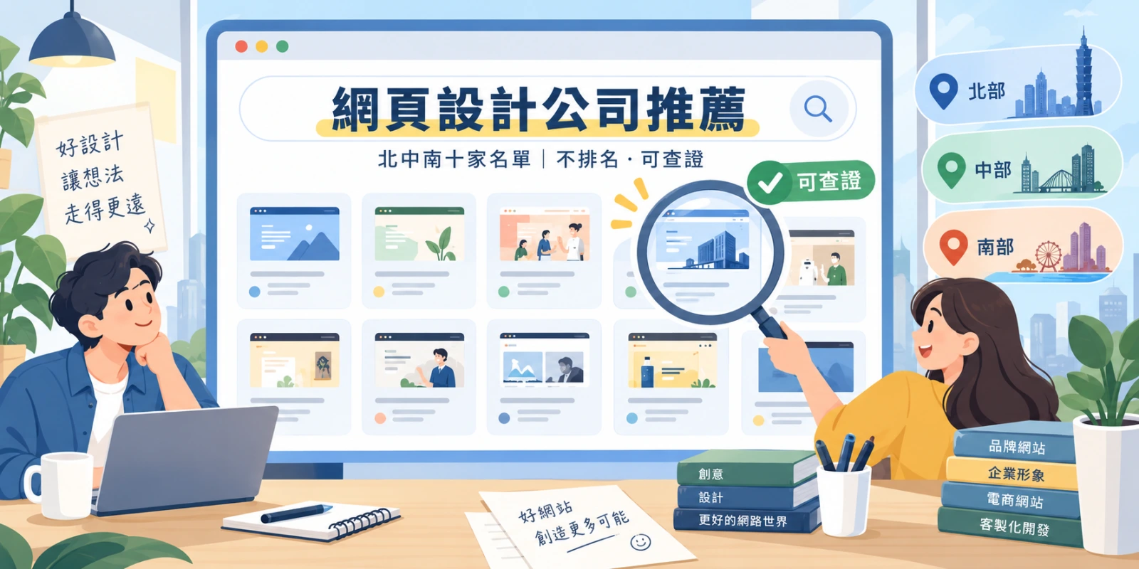網頁設計公司推薦：北中南十家名單，不排名、可查證